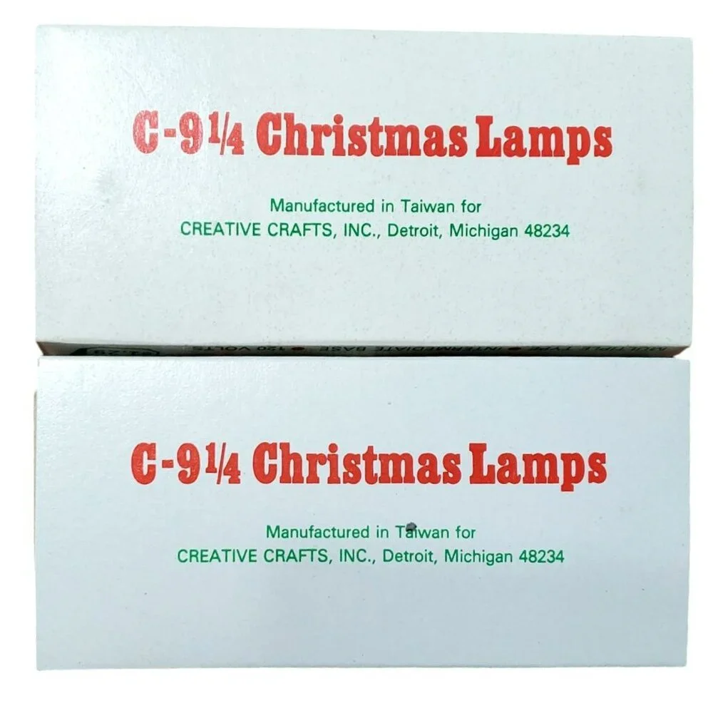 New C-9 1/4 Red Christmas Lamps 10 Replacement Light Bulbs Intermediate Base VTG